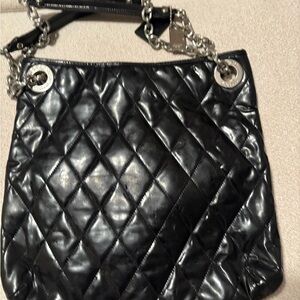 Black Quilted Chain Shoulder Bag